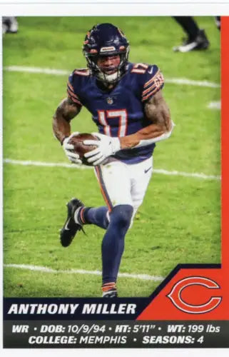 Anthony Miller football card from 2021 Panini Stickers Chicago Bears NFL collection