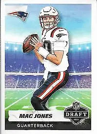 Mac Jones Draft Rookie card from 2021 Panini Stickers, New England Patriots NFL