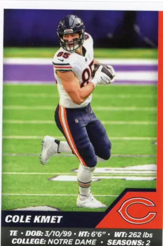 Cole Kmet 2021 Panini Stickers #370 Chicago Bears NM-MT Football Card image