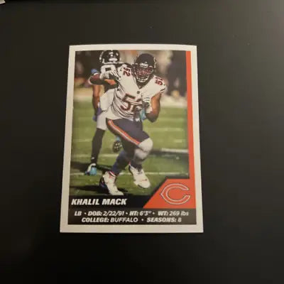 Khalil Mack Chicago Bears 2021 Panini Stickers #372 NFL Football Card NM-MT