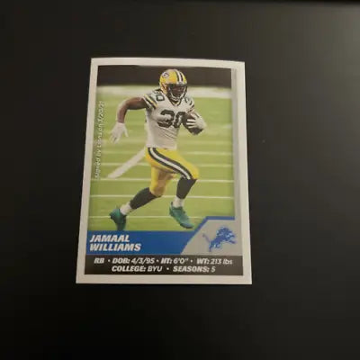 Jamaal Williams Detroit Lions Panini Stickers 2021 football card NM-MT condition