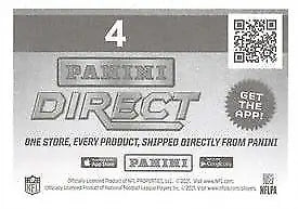 Panini Direct promotional card featuring number 4 AFC Divisional Round Buffalo Bills