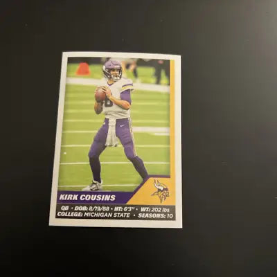 Kirk Cousins 2021 Panini Stickers #411 Minnesota Vikings NFL Football Card NM-MT