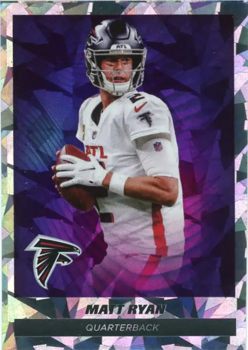 Atlanta Falcons quarterback Matt Ryan in white jersey with purple background Panini Stickers