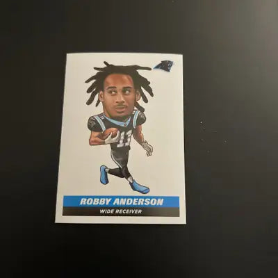 Robby Anderson illustrated football card from 2021 Panini Stickers, Carolina Panthers