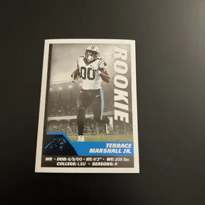 Terrace Marshall Jr. rookie card from 2021 Panini Stickers for Carolina Panthers fans