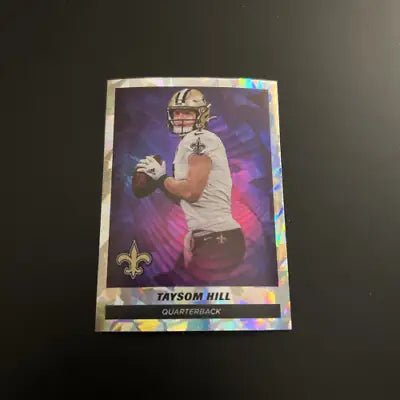 Taysom Hill football card from 2021 Panini Stickers #458 STAR FOIL New Orleans Saints