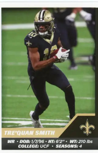 Tre’Quan Smith football card from 2021 Panini Stickers featuring New Orleans Saints