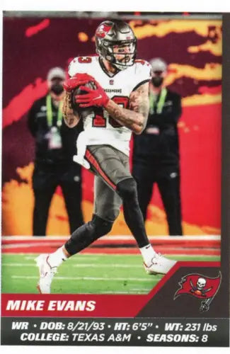 Mike Evans Tampa Bay Buccaneers Panini Stickers card from 2021 NFL collection