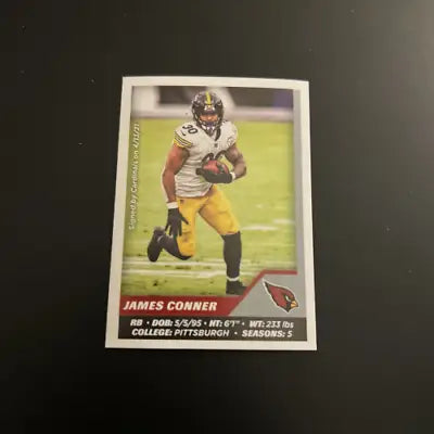 James Conner Arizona Cardinals NFL football card from 2021 Panini Stickers collection