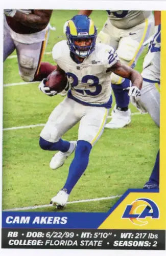 Cam Akers Los Angeles Rams NFL card from 2021 Panini Stickers #508 in NM-MT condition