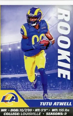 2021 Panini Stickers Tutu Atwell Rookie Los Angeles Rams Football Card NM-MT