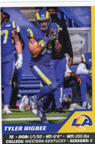 Tyler Higbee 2021 Panini Stickers #513 Los Angeles Rams Football Card NM-MT