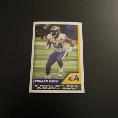 Leonard Floyd Los Angeles Rams NFL football card from 2021 Panini Stickers set