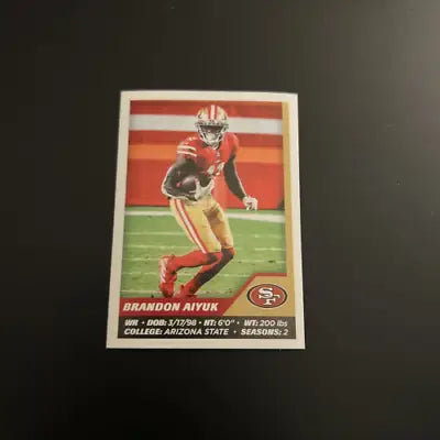 Brandon Aiyuk San Francisco 49ers 2021 Panini Stickers #529 football card NM-MT