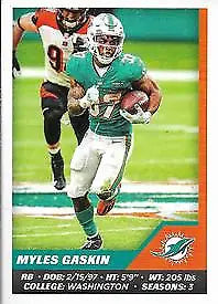 Myles Gaskin Miami Dolphins 2021 Panini Stickers Football Trading Card NM-MT