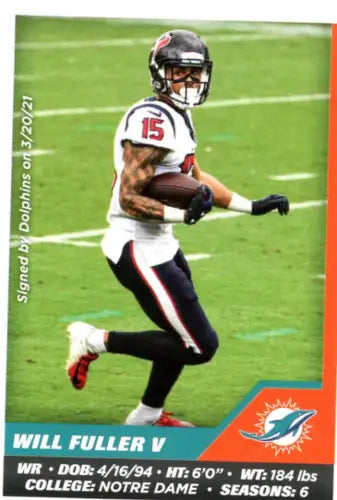 2021 Panini Stickers #64 Will Fuller V Miami Dolphins Football NFL Card NM-MT