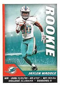 Jaylen Waddle rookie football card from 2021 Panini Stickers, Miami Dolphins NM-MT