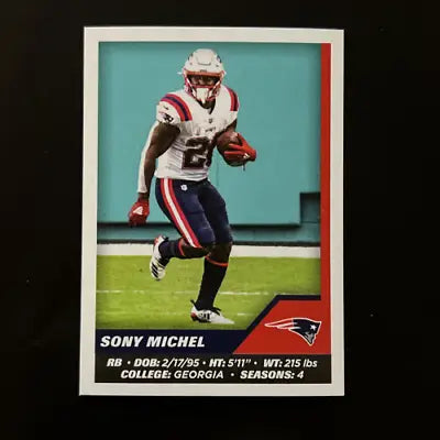 Sony Michel 2021 Panini Stickers #78 NFL Football card New England Patriots collectible