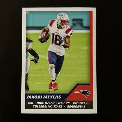 2021 Panini Stickers #80 Jakobi Meyers New England Patriots football card display