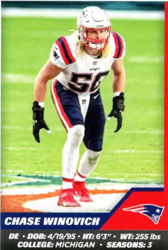 2021 Panini Stickers #81 Chase Winovich New England Patriots football player card