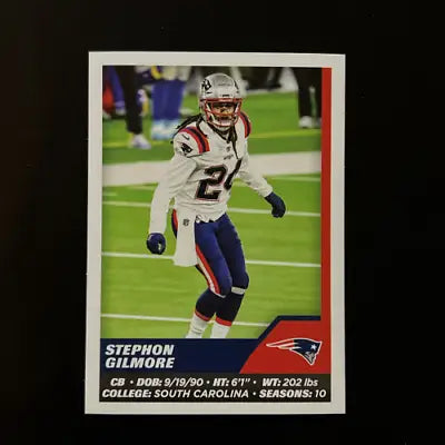 Stephon Gilmore 2021 Panini Stickers #84 New England Patriots football card NM-MT