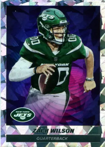 Zach Wilson football card from 2021 Panini Stickers STAR FOIL Rookie New York Jets