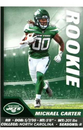 2021 Panini Stickers #94 Michael Carter Rookie New York Jets Football Card