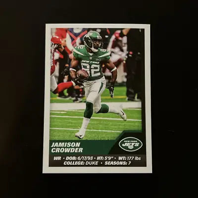 Jamison Crowder 2021 Panini Stickers #95 New York Jets NFL Football Card NM-MT