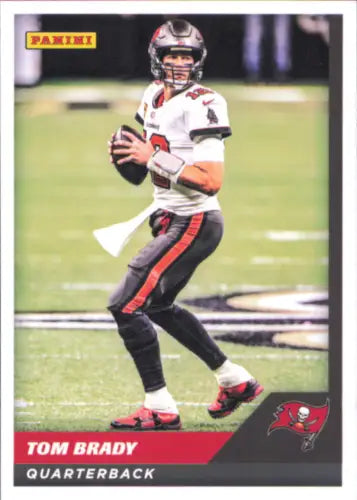 Tom Brady football card from 2021 Panini Stickers Cards of Tampa Bay Buccaneers NFL