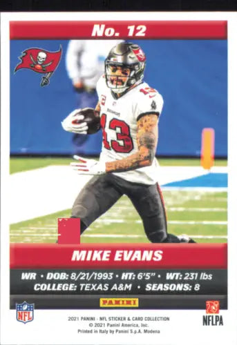 Mike Evans Tampa Bay Buccaneers Panini Stickers Cards #12 in NM-MT condition