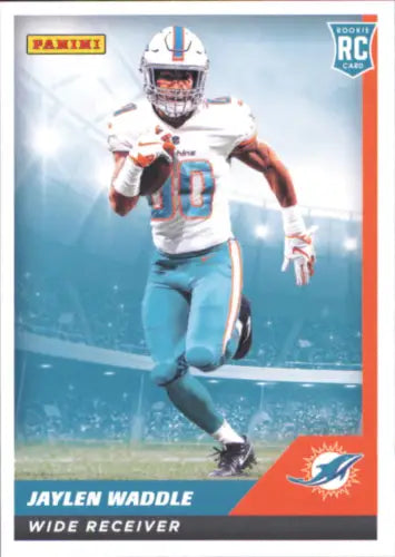 Jaylen Waddle Rookie Card from 2021 Panini Stickers Cards featuring Miami Dolphins