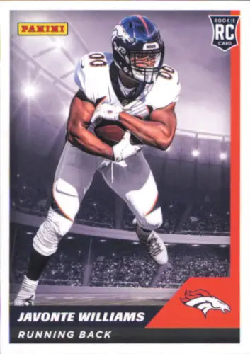 Javonte Williams rookie card from 2021 Panini Stickers Cards featuring Denver Broncos