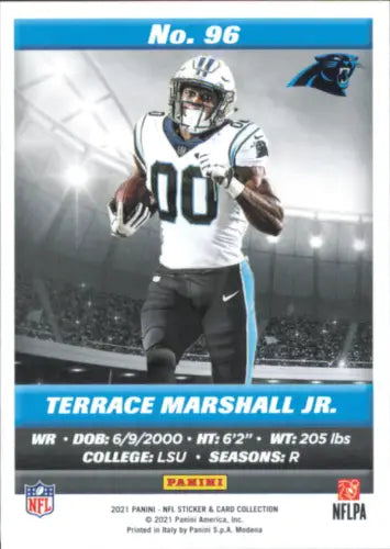 Terrace Marshall Jr. Rookie Card from 2021 Panini Stickers Cards NFL collection