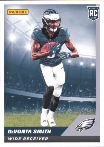 DeVonta Smith rookie card from 2021 Panini Stickers Cards for Philadelphia Eagles