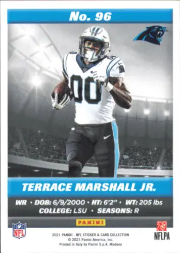 Terrace Marshall Jr. football card from 2021 Panini Stickers Cards Silver collection