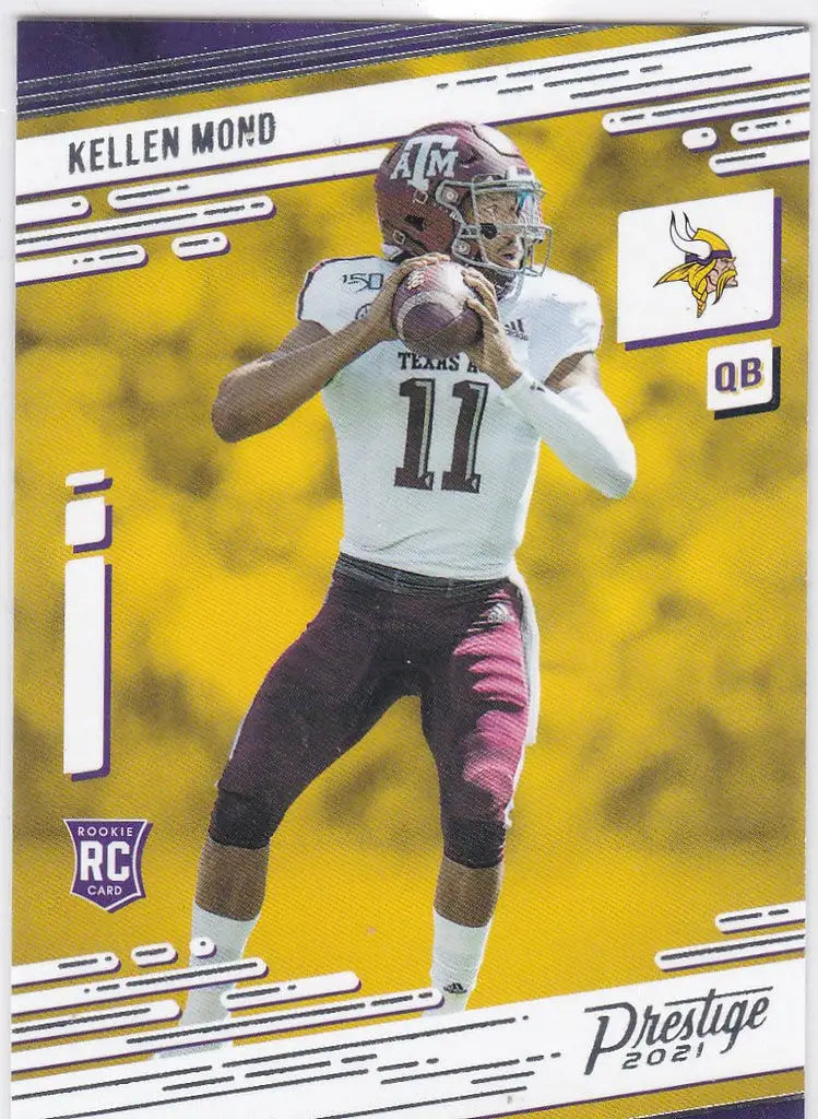 Kellen Mond RC Minnesota Vikings trading card featuring quarterback in black jersey 11