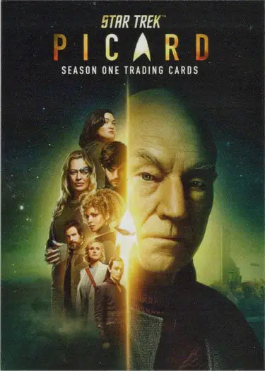 Promo card featuring characters from Star Trek: Picard Season One trading cards