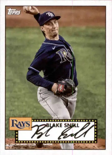 Baseball card of Blake Snell from 2021 Topps 1952 Topps Redux with original gloss