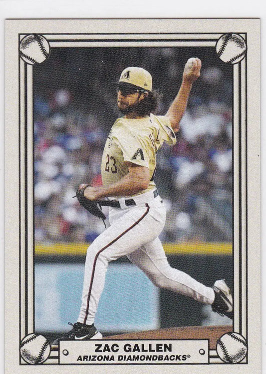 Baseball card of Zac Gallen Arizona pitcher from 2021 Topps Montgomery Club Set