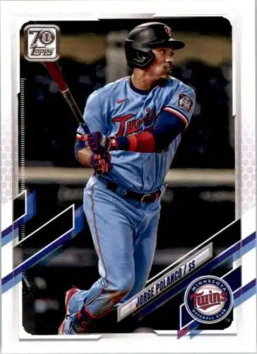 Jorge Polanco baseball card from 2021 Topps with original gloss finish