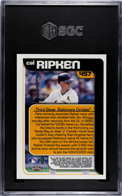 Cal Ripken Jr. Baltimore Orioles baseball card in protective case, 2021 Topps Archives