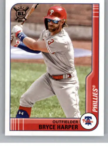 Bryce Harper baseball card from 2021 Topps Big League with original gloss finish