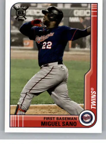 2021 Topps Big League #189 Miguel Sano baseball card with original gloss for Twins fans