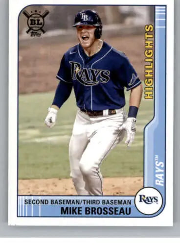 Mike Brosseau 2021 Topps Big League baseball card with original gloss, Rays edition