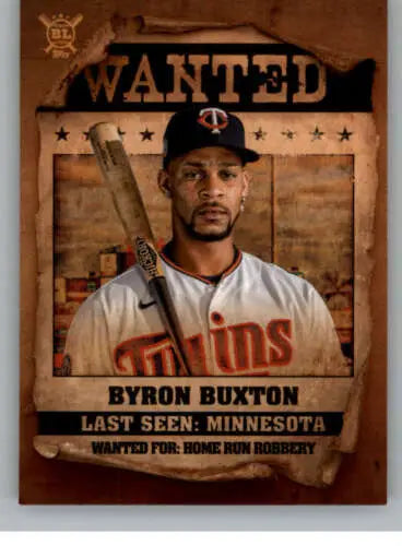 2021 Topps Big League Wanted Byron Buxton baseball card with original gloss, NM-MT condition