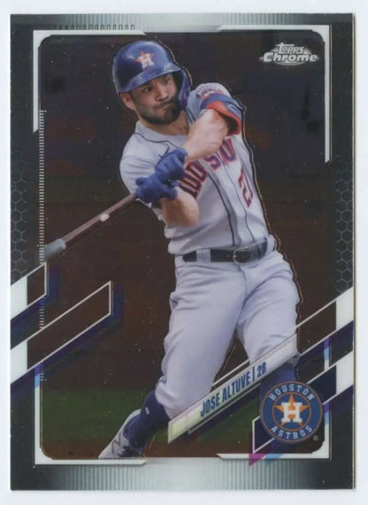 Chrome-finish Jose Altuve baseball card from Topps Chrome featuring Houston Astros batter