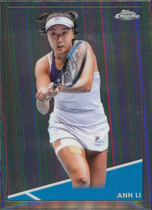 Tennis player Ann Li in white attire on 2021 Topps Chrome NM-MT Tennis Card