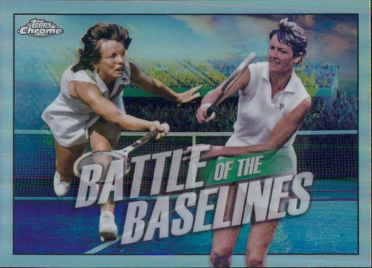 Vintage Topps Chrome Battle card featuring Billie Jean King and Margaret Smith Court