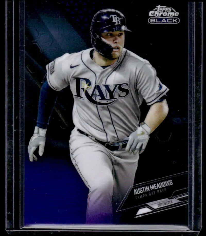 Baseball trading card of Austin Meadows from Topps Chrome Black for Tampa Bay Rays